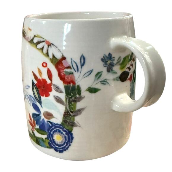 Anthropologie Starla M Halfmann Letter D Monogram Petal Palette Coffee Tea Mug - Picture 4 of 10